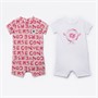 Converse Baby Girls Graphic Two Pack Rompers Storm Pink