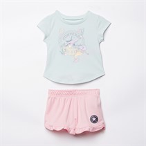 Converse Infant Girls Graphic T-Shirt And Shorts Set Sunrise Pink