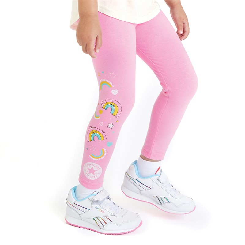 Converse Girls Graphic T-Shirt And Leggings Set Oops Pink