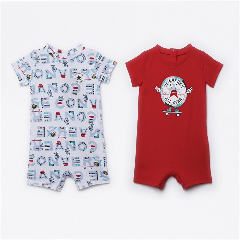 Converse Boys Baby Graphic Two Pack Rompers University Red