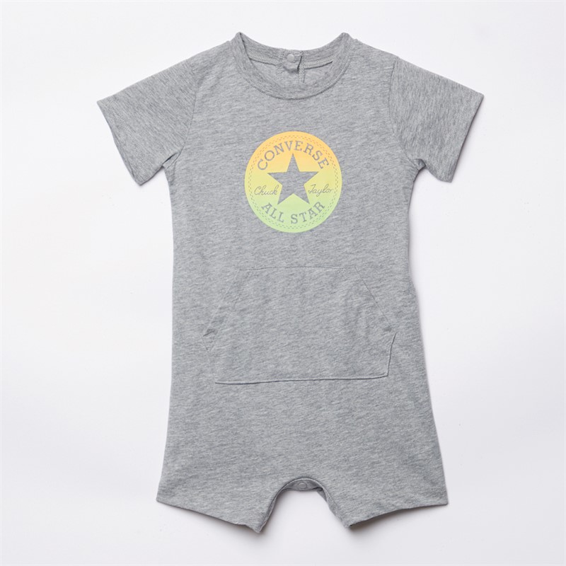 Converse Infant Boys Distorted Romper Dark Grey Heather