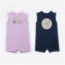 Converse Baby Girls Graphic Two Pack Rompers Vapor Violet