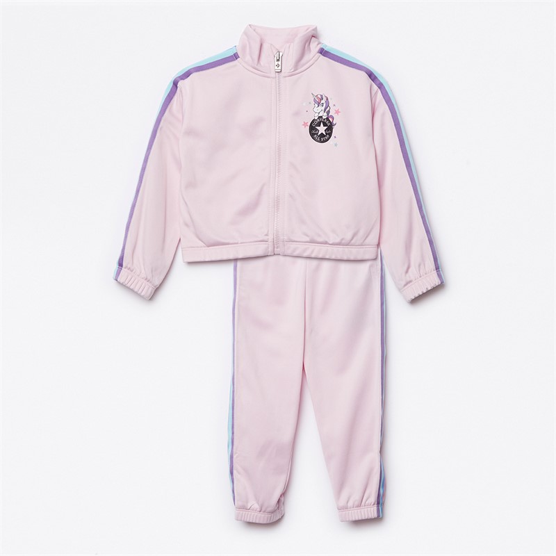 Converse Infant Girls Unicorn Taped Tricot Tracksuit Pink Foam