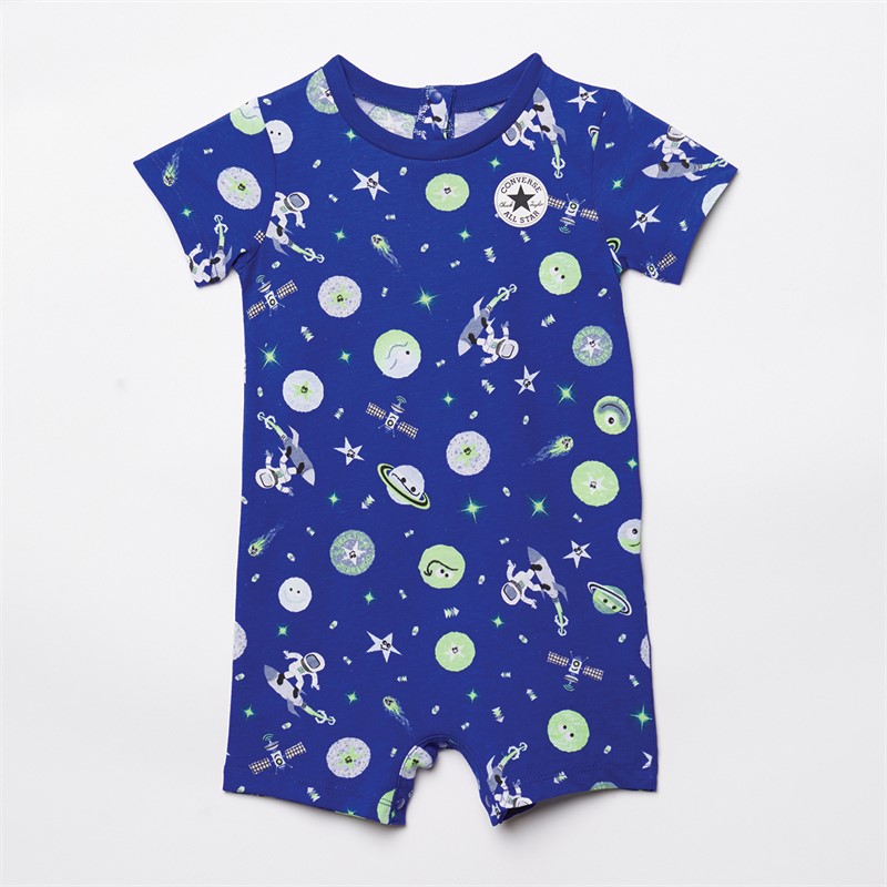 Converse Infant Boys Space Cruisers AOP Romper Converse Blue