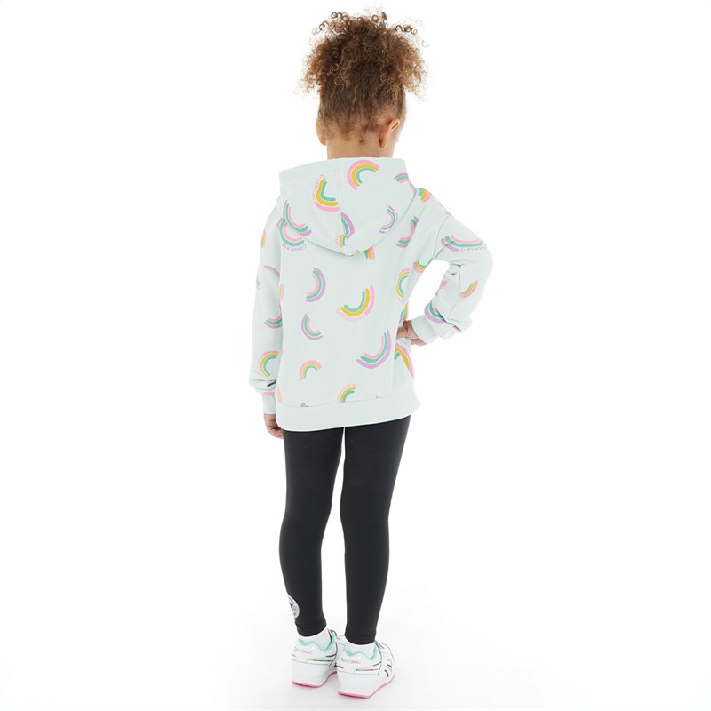 Converse Girls Rainbow Printed Hoodie And Leggings Set Black