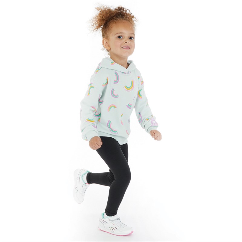 Converse Girls Rainbow Printed Hoodie And Leggings Set Black