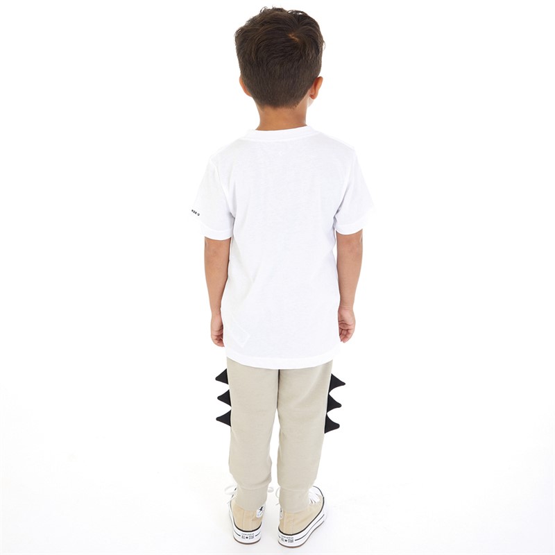 Converse Boys Dinos T-Shirt And Joggers Set Beach Stone