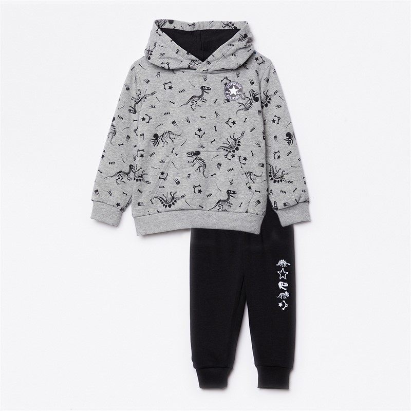 Converse Infant Boys Dinos Hoodie And Joggers Set Black