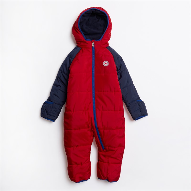 Converse Infant Boys Color Block Padded Snowsuit University Red