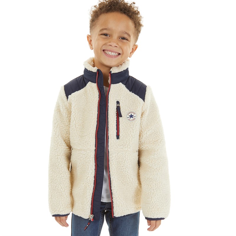 Converse Boys Sherpa Full Zip Fleece Oatmeal