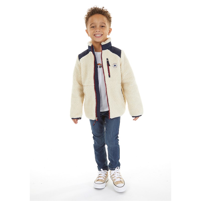 Converse Boys Sherpa Full Zip Fleece Oatmeal