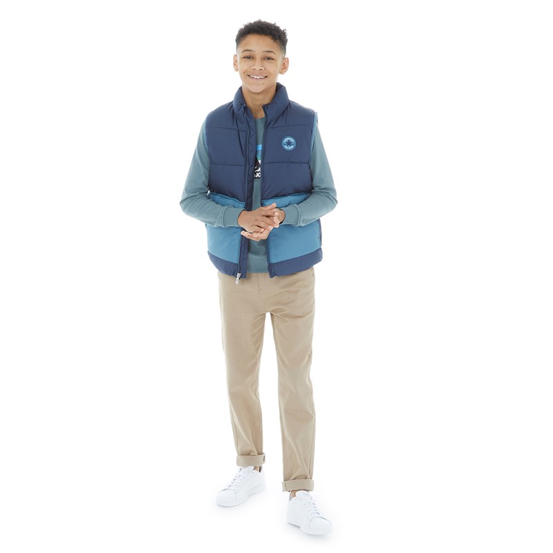 Converse Junior Boys Big Pocket Padded Gilet Converse Navy