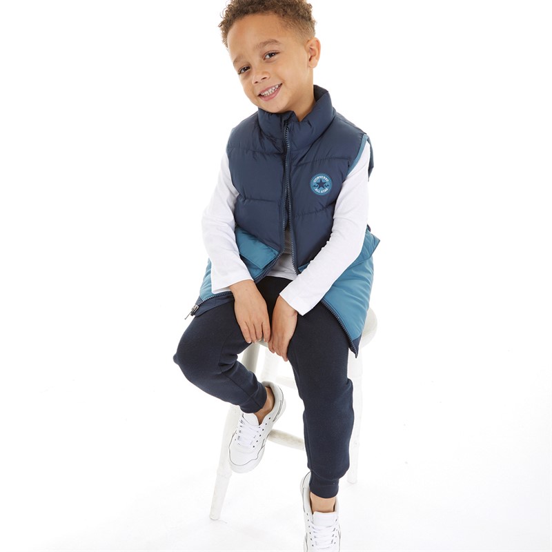 Converse Boys Big Pocket Padded Gilet Converse Navy