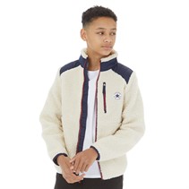 Converse Junior Boys Sherpa Full Zip Fleece Oatmeal