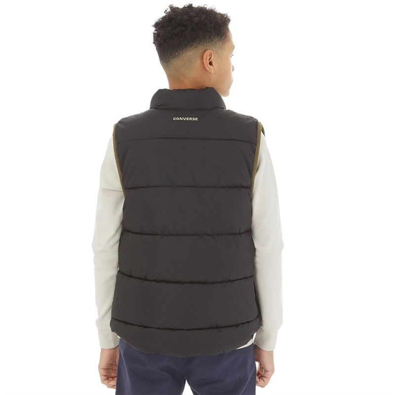 Converse Junior Boys Big Pocket Padded Gilet Black