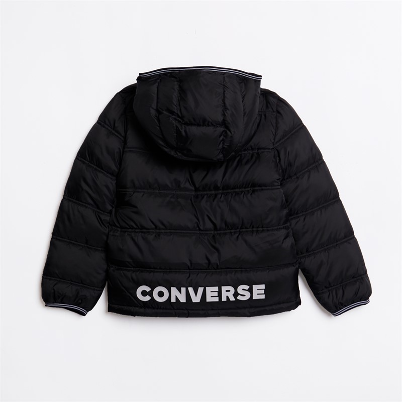 Converse Kids Solid Midweight Padded Hooded Jacket Black