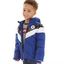 Converse Boys Chevron Color Block Padded Hooded Jacket Converse Blue