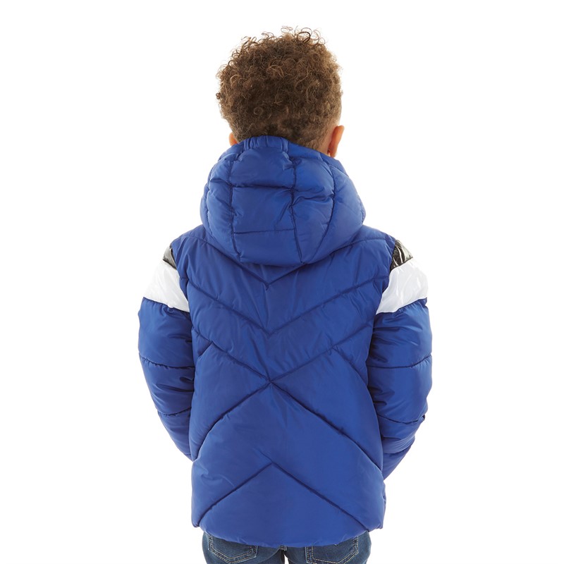 Converse Boys Chevron Color Block Padded Hooded Jacket Converse Blue