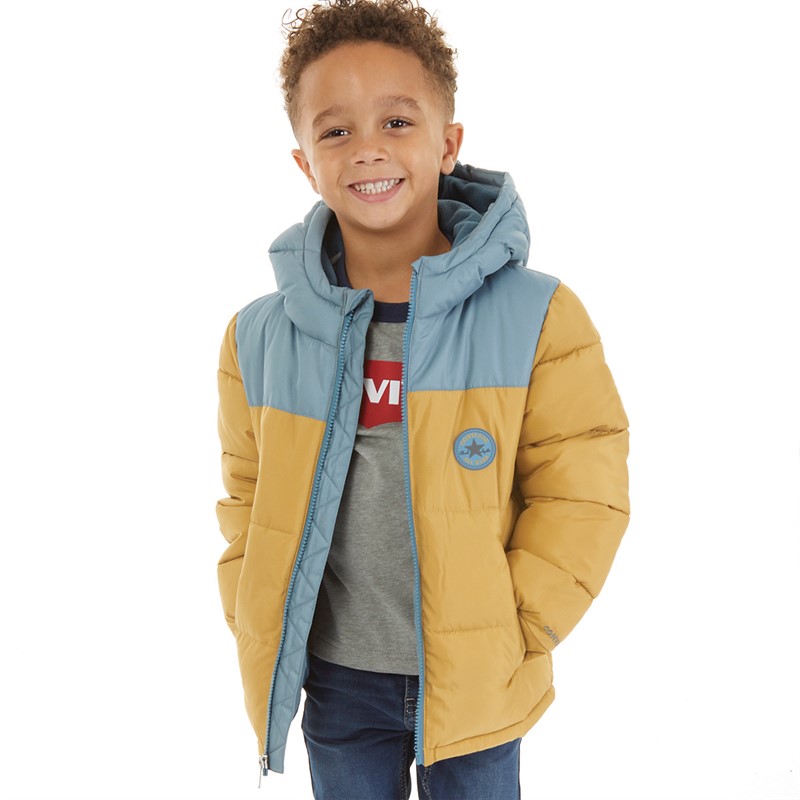 Converse Boys Color Block Padded Hooded Jacket Dunescape