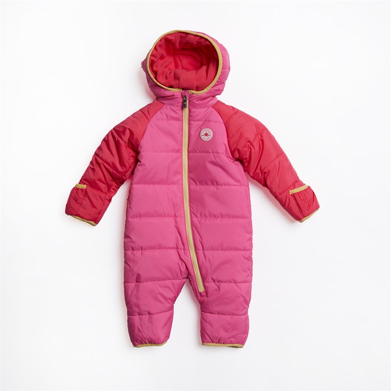 Converse Baby Girls Color Block Padded Snowsuit Converse Pink