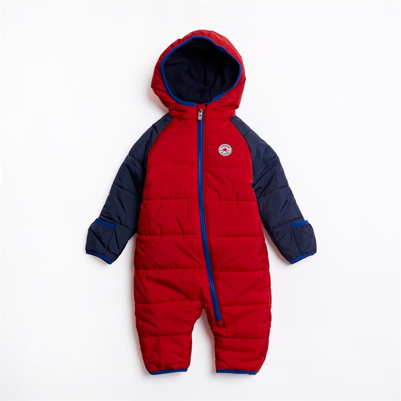 Converse Baby Boys Color Block Padded Snowsuit University Red