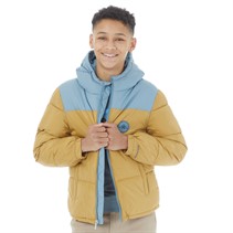 Converse Junior Boys Color Block Padded Hooded Jacket Dunescape