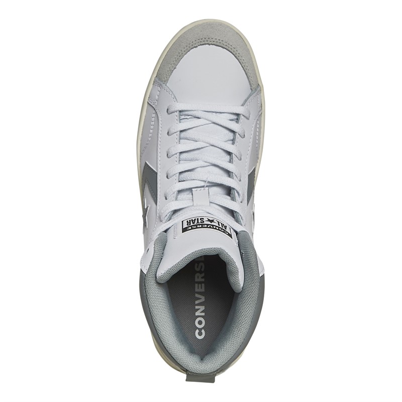 Converse Pro Blaze Classic Leather And Suede Trainers White/Ash Stone/Egret