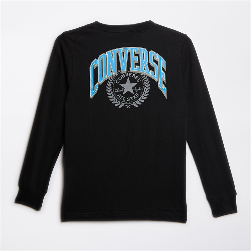 Converse Junior Sport Stack Long Sleeve T-Shirt Black