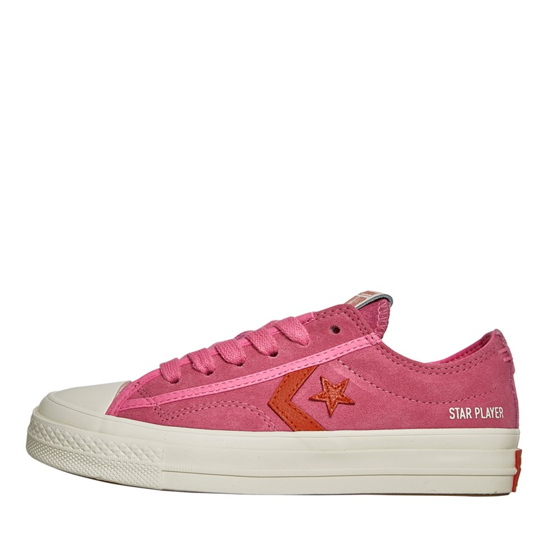 Converse Star Player 76 Suede Trainers Pink/Fever Dream/Egret