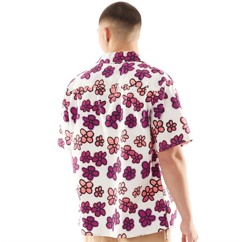 Converse Mens Floral Short Sleeve Collar Shirt Floral AOP