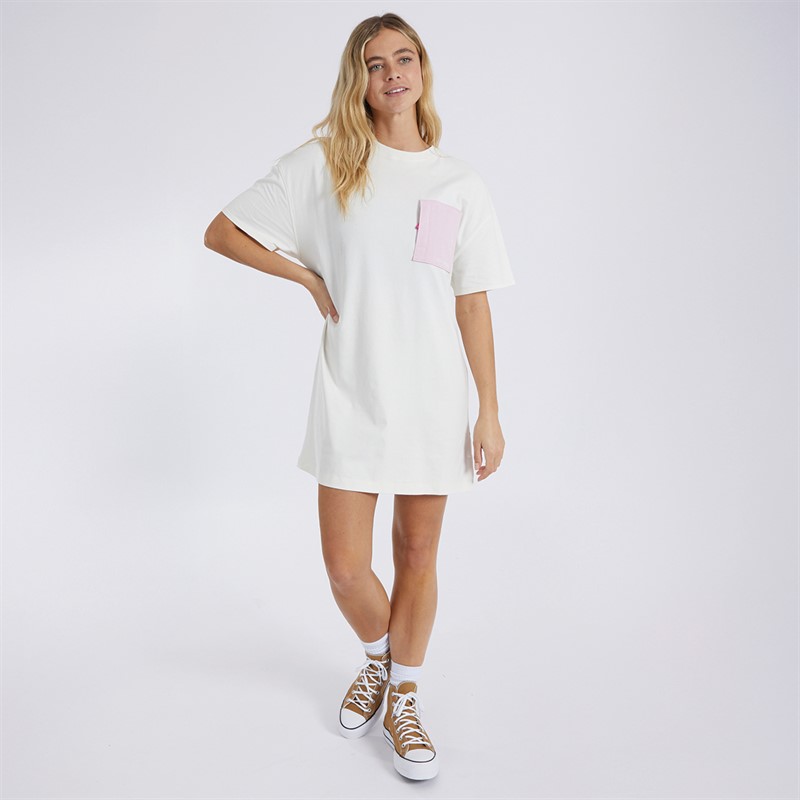 Converse Womens Pocket T-Shirt Dress Converse Egret