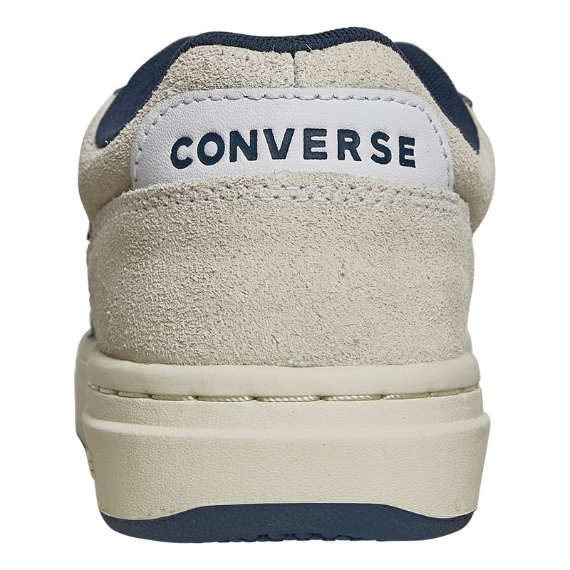 Converse Pro Blaze Classic Leather And Suede Trainers White/Navy/Vaporous Gray