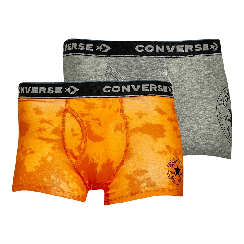 Converse Boys All Star Print Two Pack Boxers Flash Orange