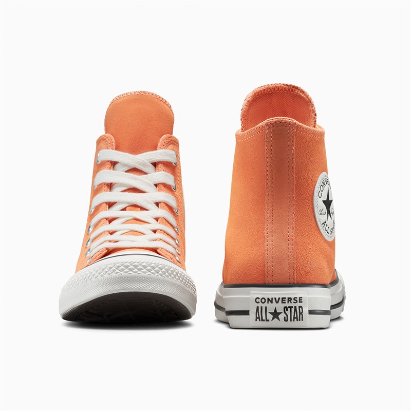 Converse Chuck Taylor All Star Hi Colorful Suede Trainers Pennant Orange/Egret/Black