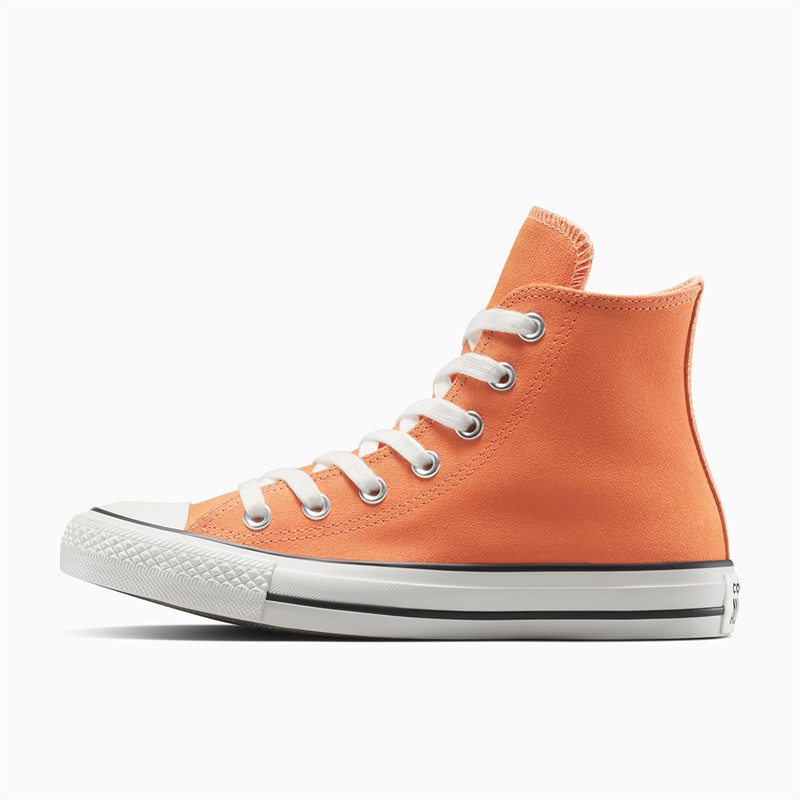 Converse Chuck Taylor All Star Hi Colorful Suede Trainers Pennant Orange/Egret/Black