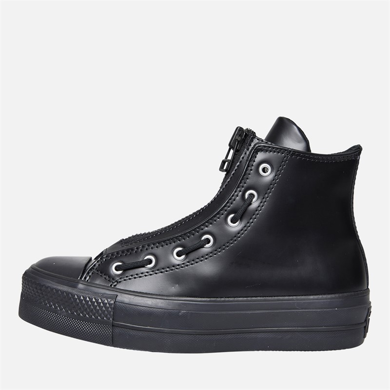Converse Womens Chuck Taylor All Star Lift Hi Platform Leather Trainers Black/Total Eclipse/Black