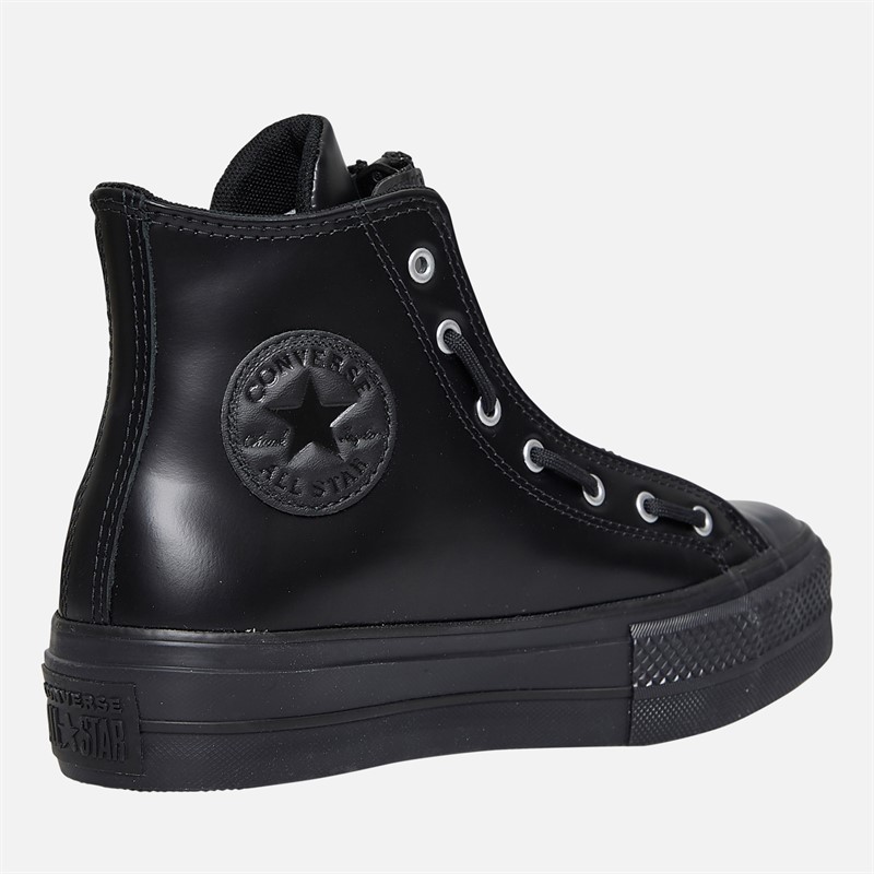 Converse Womens Chuck Taylor All Star Lift Hi Platform Leather Trainers Black/Total Eclipse/Black