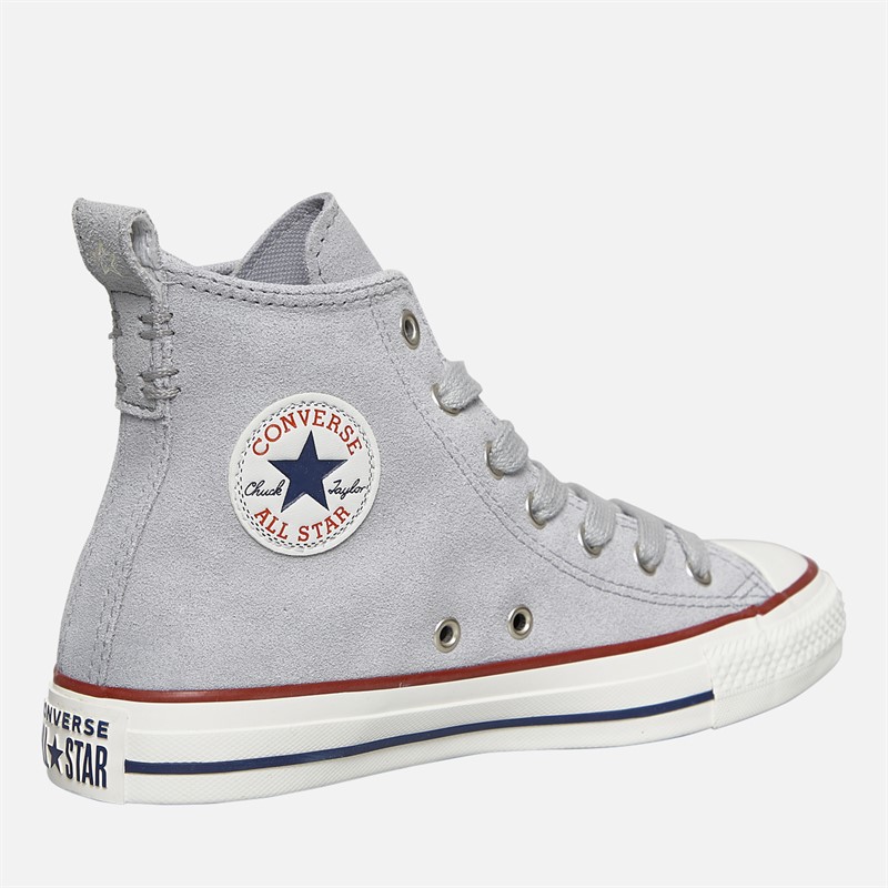 Converse Junior Chuck Taylor All Star Hi Suede Trainers Grey Area/Egret/Midnight Navy