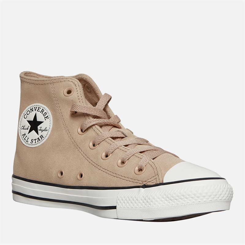 Converse Chuck Taylor All Star Hi Colorful Suede Trainers Warm Quarry/Egret/Brown
