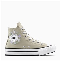 Converse Junior Girls Chuck Taylor All Star Lift Platform Hi Florals Trainers Pale Surplus/White/Violet Heat