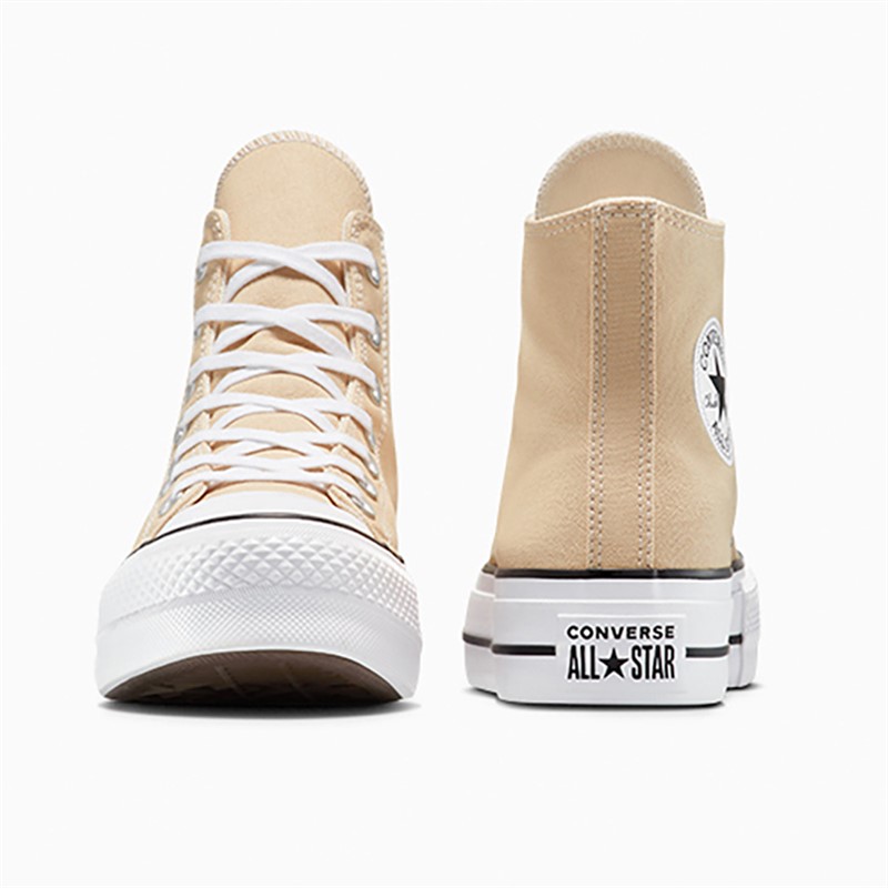 Converse Womens Chuck Taylor All Star Lift Platform Hi Trainers Coastal Dune/White/Black