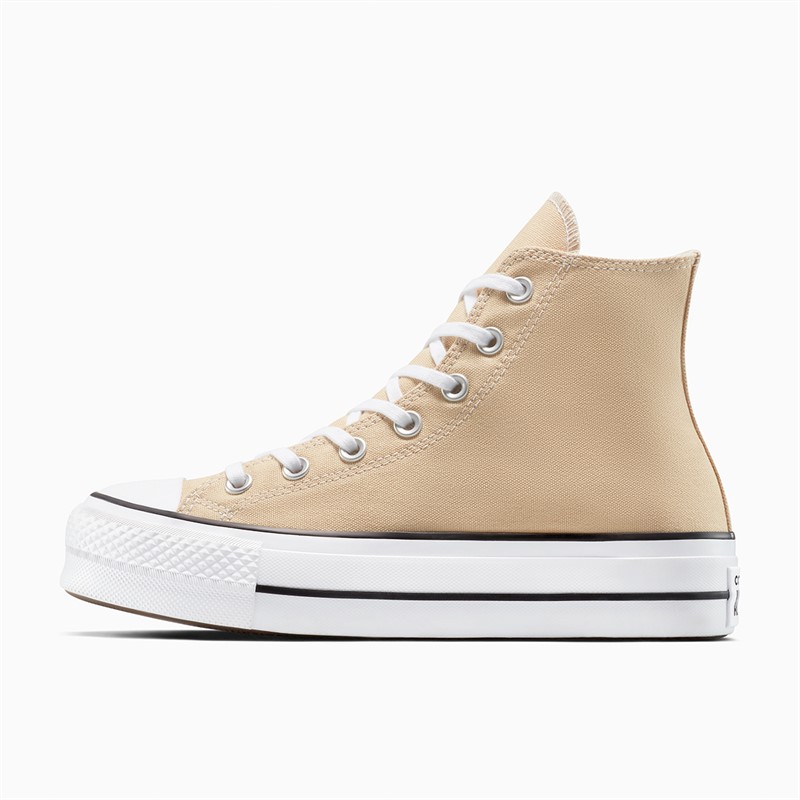 Converse Womens Chuck Taylor All Star Lift Platform Hi Trainers Coastal Dune/White/Black