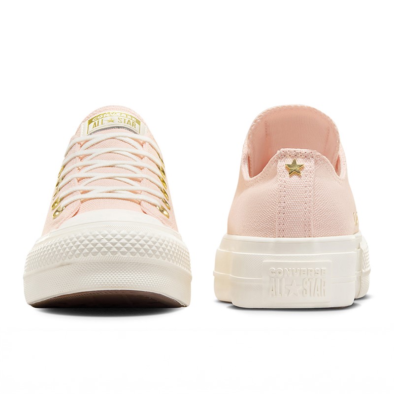 Converse Womens Chuck Taylor All Star Lift Platform Ox Gold Trainers Pale Petal/Egret/Gold