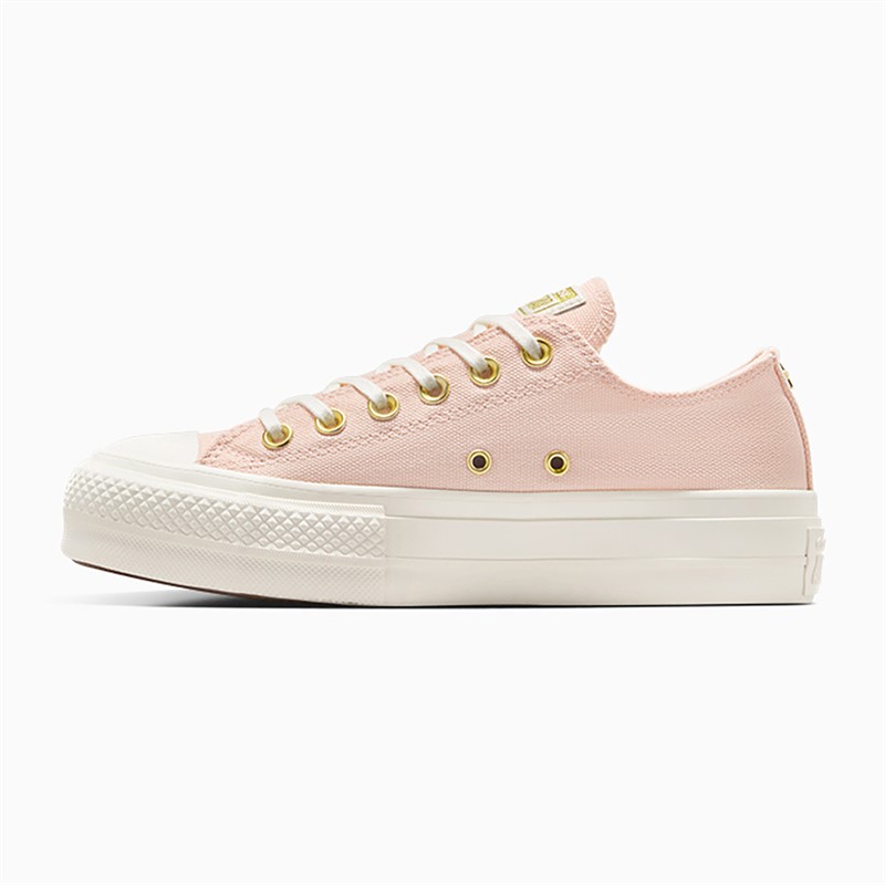 Converse Womens Chuck Taylor All Star Lift Platform Ox Gold Trainers Pale Petal/Egret/Gold
