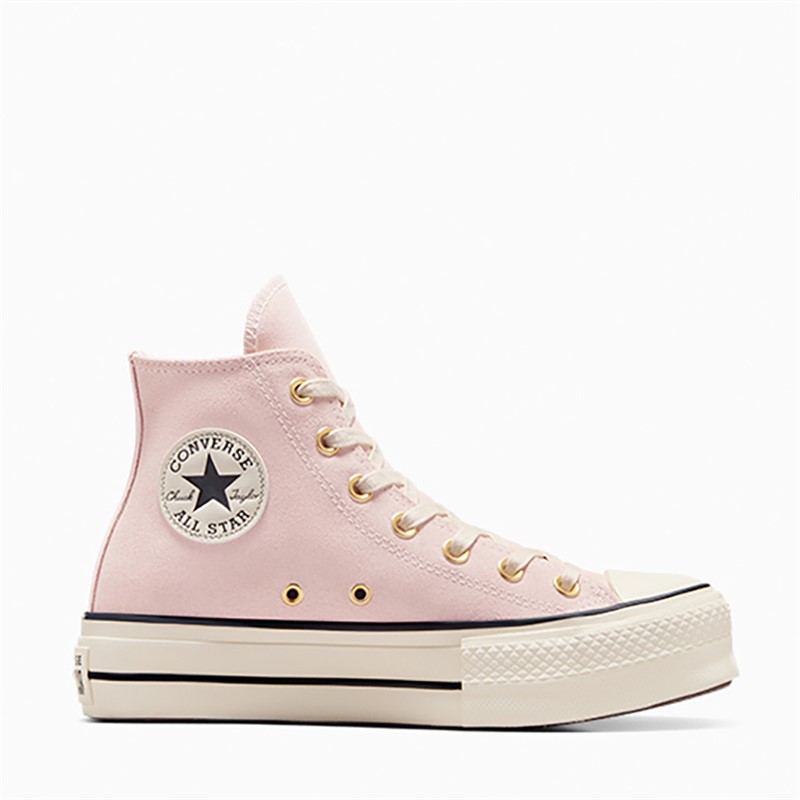 Converse Womens Chuck Taylor All Star Lift Platform Hi Suede Trainers Pale Petal/Natural Ivory/Black