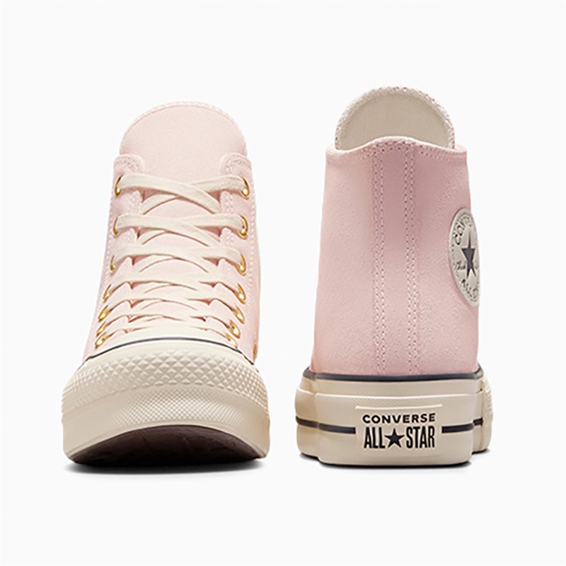 Converse Womens Chuck Taylor All Star Lift Platform Hi Suede Trainers Pale Petal/Natural Ivory/Black