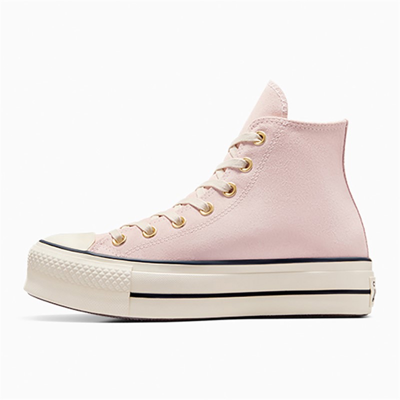 Converse Womens Chuck Taylor All Star Lift Platform Hi Suede Trainers Pale Petal/Natural Ivory/Black