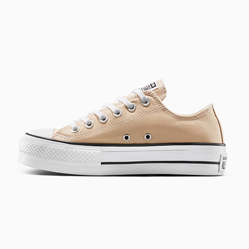 Converse Womens Chuck Taylor All Star Lift Platform Ox Trainers Coastal Dune/White/Black