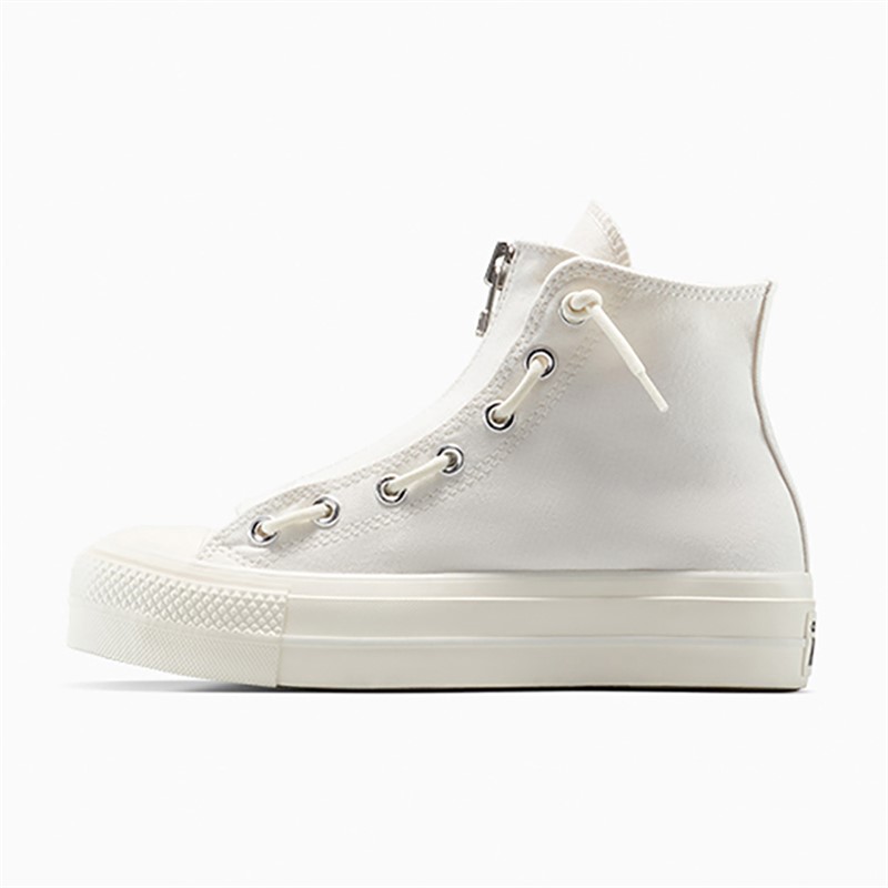 Converse Womens Chuck Taylor All Star Lift Platform Hi Zipper Trainers Vintage White/Egret/Black