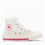 Converse Girls Chuck Taylor All Star Lift Platform Hi Valentine's Day Trainers Vintage White/Red